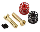 Yeah Racing Heatsink Bullet Plug Grips w/4mm Bullets (Black/Red) - YEA-WPT-0159