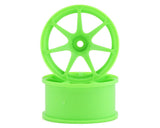 Mikuni AVS Model T7 7-Spoke Drift Wheels (Green) (2) (5mm Offset) w/12mm Hex - DW-1225GR