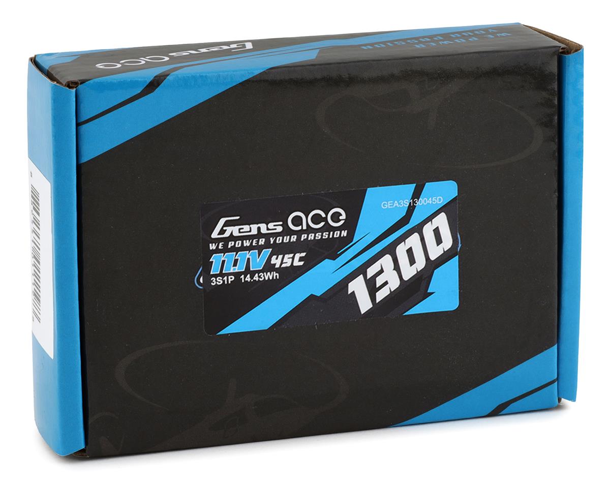 Gens Ace 3S LiPo Battery 45C (11.1V/1300mAh) w/Deans - GEA3S130045D