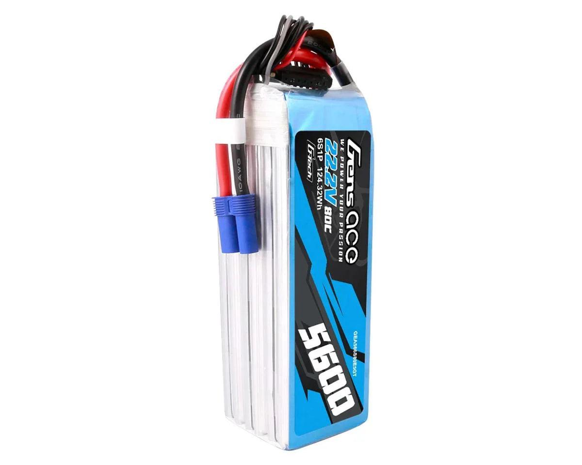 Gens Ace G-Tech Smart 6S LiPo Battery 80C (22.2V/5600mAh) w/EC5 Connector - GEA566S80E5GT