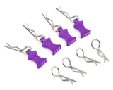 Hot Racing 1/10 Aluminum EZ Pulls w/Body Clips (Purple) (4) - HRAAC03EZ07