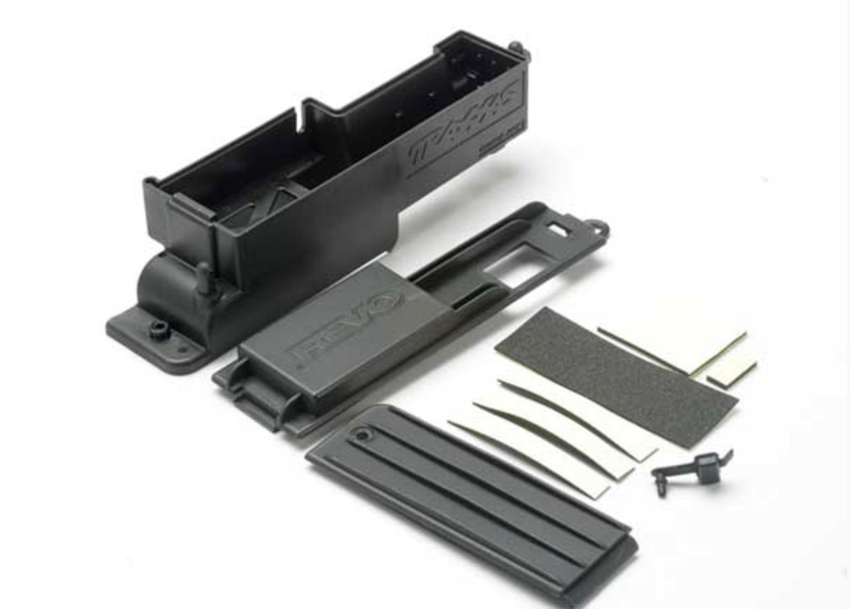 Electronics box, right/ box cover/ charge jack plug (rubber)/ foam padding and adhesive