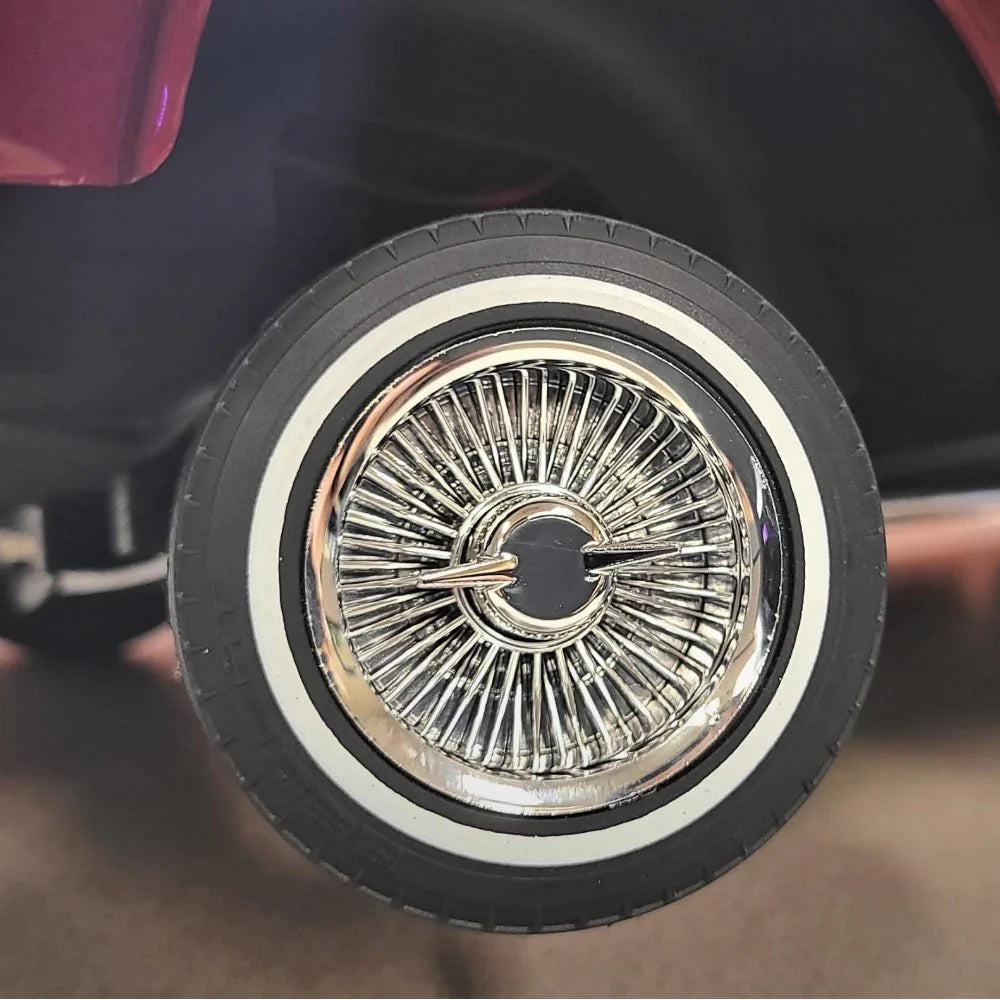 Whitewall Low Pro Tires and Wheels w/ Knock offs & Wheel nuts (Chrome)(Not Glued) (1Set) - RER13882