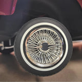 Whitewall Low Pro Tires and Wheels w/ Knock offs & Wheel nuts (Chrome)(Not Glued) (1Set) - RER13882