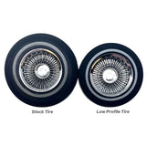 Whitewall Low Pro Tires and Wheels w/ Knock offs & Wheel nuts (Chrome)(Not Glued) (1Set) - RER13882
