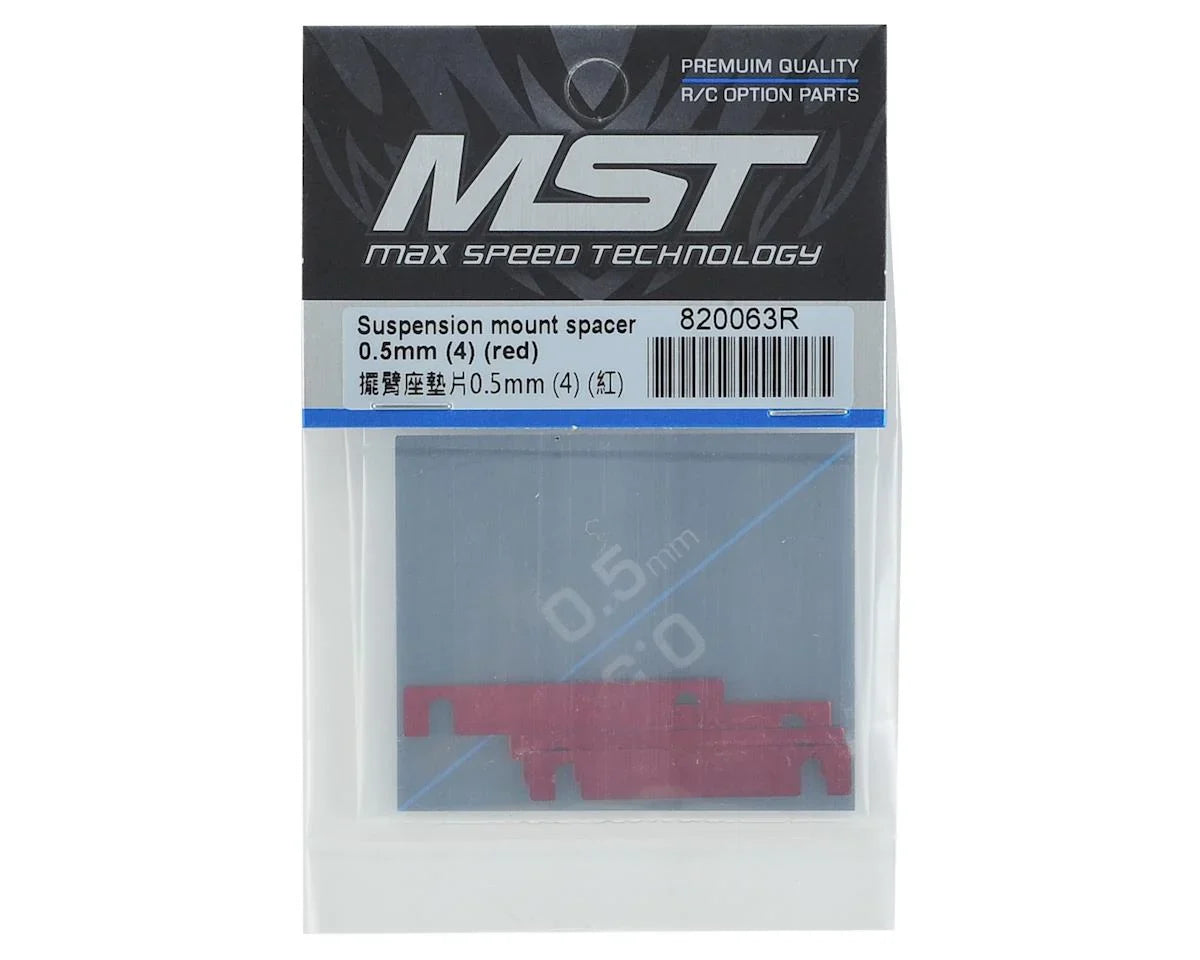 MST Suspension mount spacer 0.5mm (4) (red) - MXS-820063R