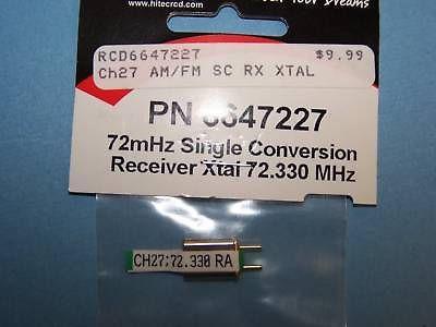 HITEC 72.330 mHz SINGLE CONVERSION RECEIVER CRYSTAL (6647227) CH. 27 #6647227