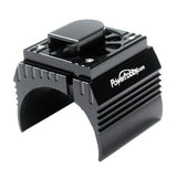 Power Hobby - Aluminum Motor Heatsink & Cooling Fan For 1/8 Size Motors, Black