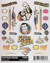 P465 Captain Zoom Stick-On Decals