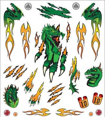 P4018 Flaming Dragon Dry Transfer