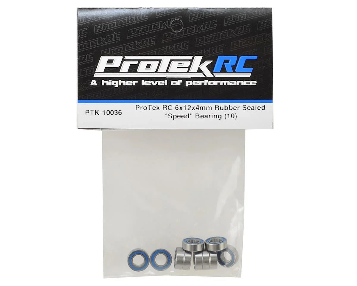 ProTek RC 6x12x4mm Rubber Sealed "Speed" Bearing (10) - PTK-10036