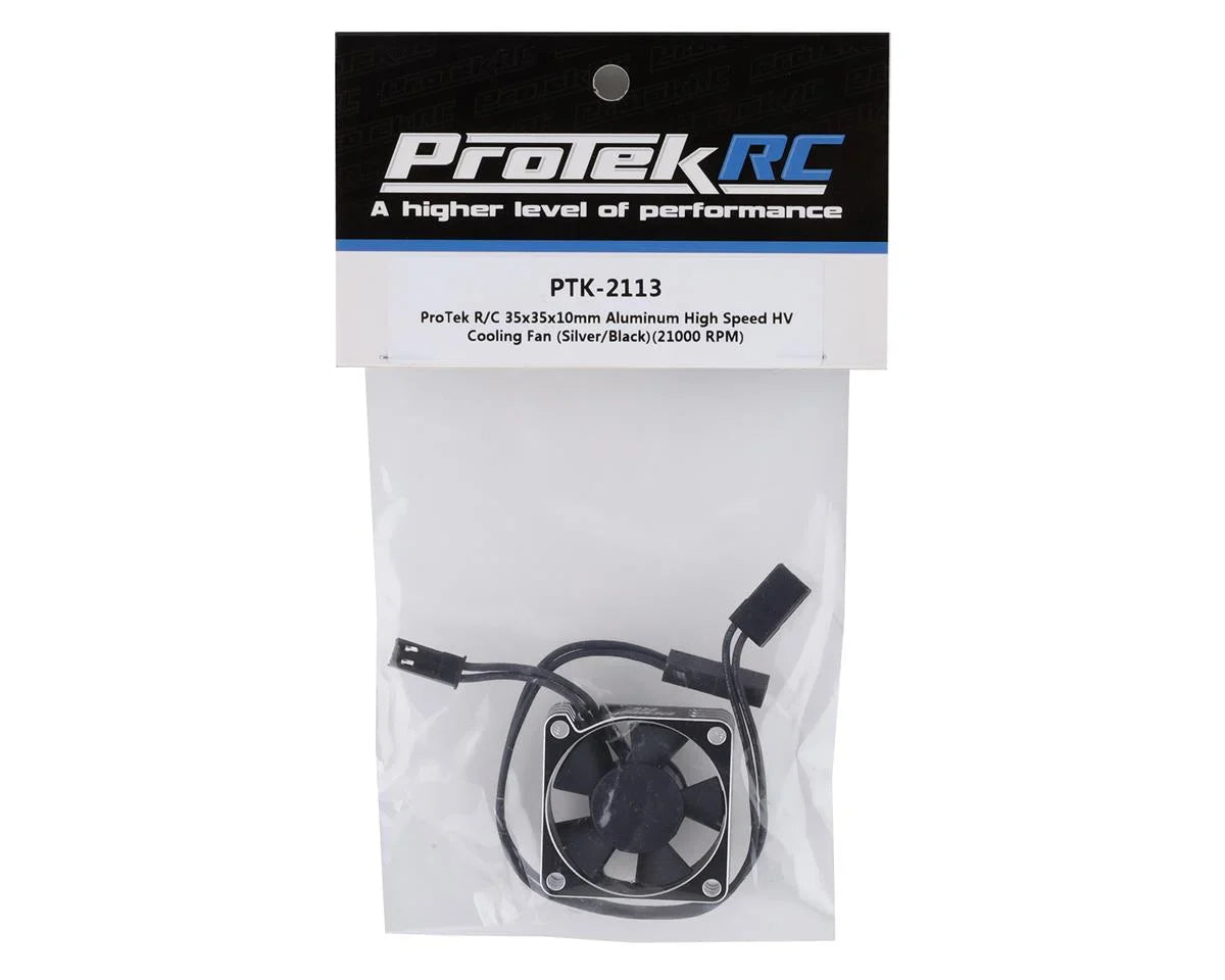ProTek RC 35x35x10mm Aluminum High Speed HV Cooling Fan Silver & Black - PTK-2113
