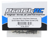 ProTek RC 2.6x7mm Samurai RM.1, RM, S03 & R03 Rear Back Plate Screw (10) - PTK-2515