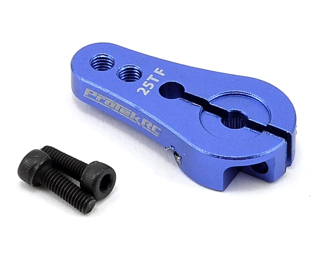 ProTek RC 4mm Aluminum Short Clamping Servo Horn (Blue) (25T) - PTK-7808