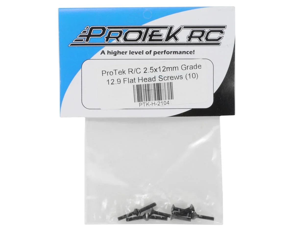 ProTek RC 2.5x12mm "High Strength" Flat Head Screws (10) - PTK-H-2104