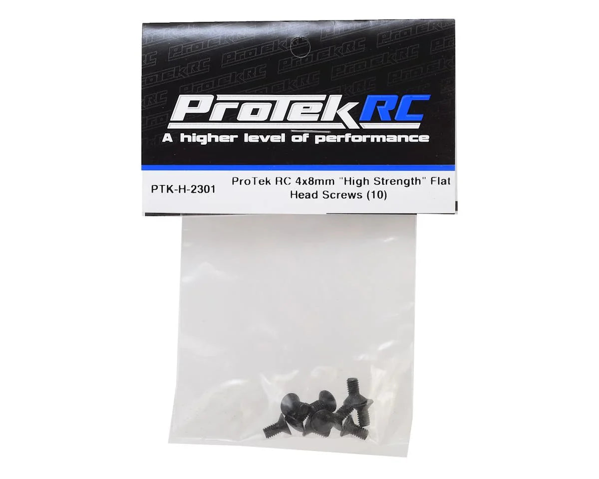 ProTek RC 4x8mm "High Strength" Flat Head Screws (10) - PTK-H-2301