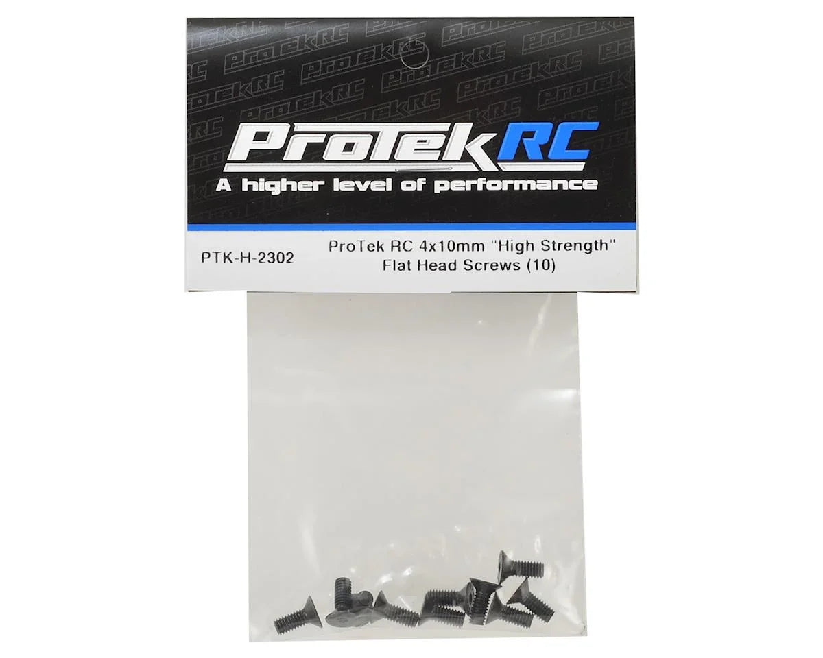 ProTek RC 4x10mm "High Strength" Flat Head Screws (10) - PTK-H-2302