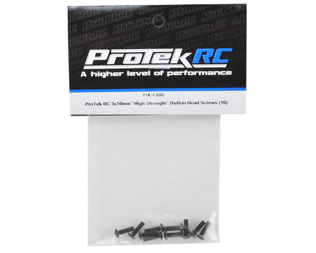 ProTek RC 3x10mm "High Strength" Button Head Screws (10) - PTK-H-3203
