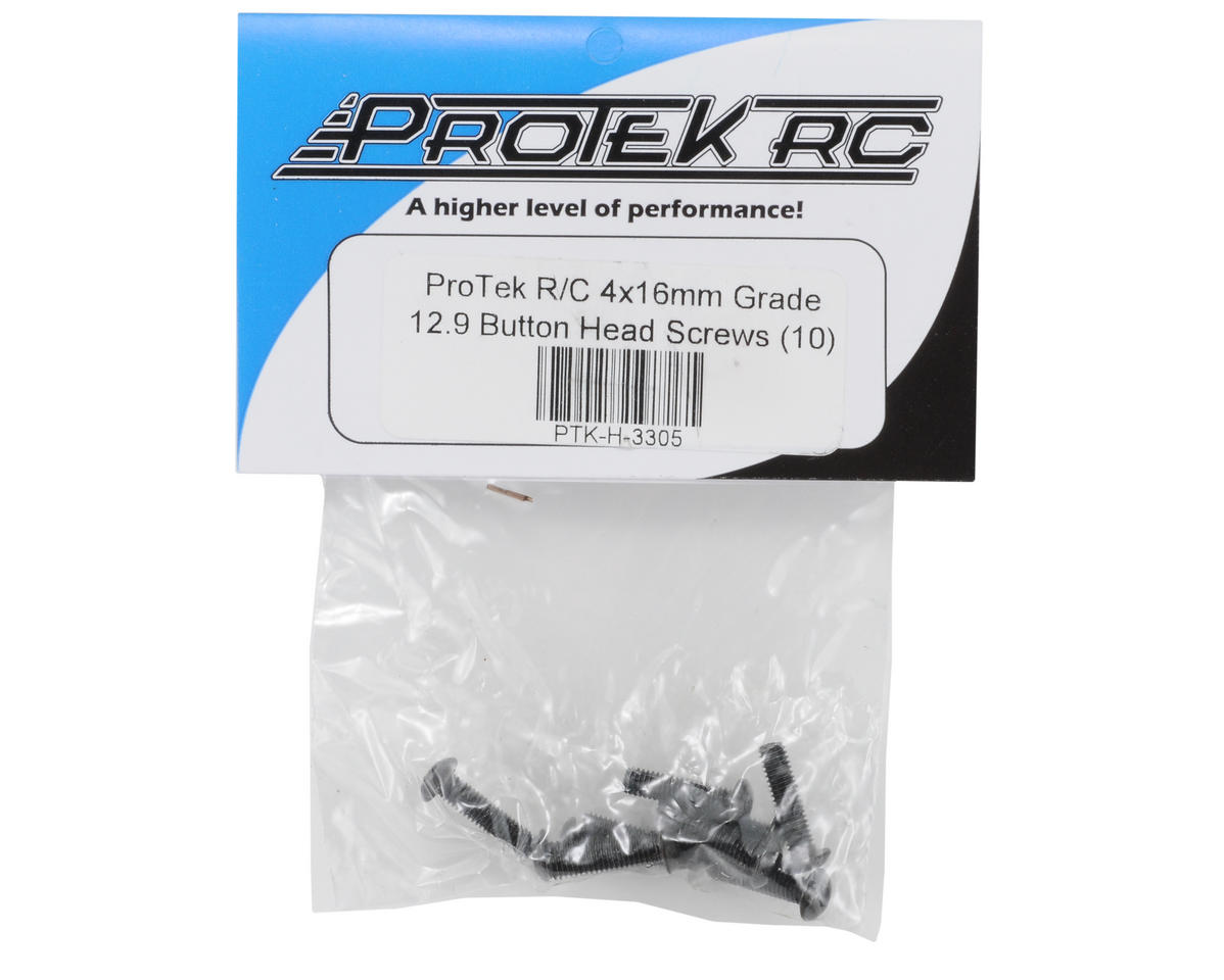 ProTek RC 4x16mm "High Strength" Button Head Screws (10) - PTK-H-3305