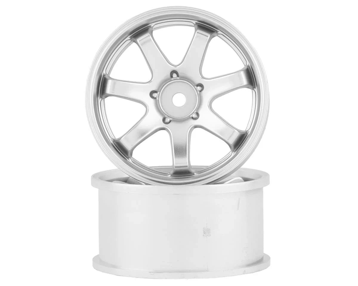 RC Art Evolve GF-R 6-Spoke Drift Wheels (Matte Silver) (2) (6mm Offset) w/12mm Hex - RCA-ART-4406MS