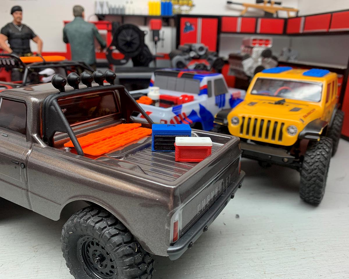 Scale By Chris 1/24 Scale Combo Pack 2 w/Blue Tool Box, Red Ice Chest, Orange Sand Ramps - SBCS24B
