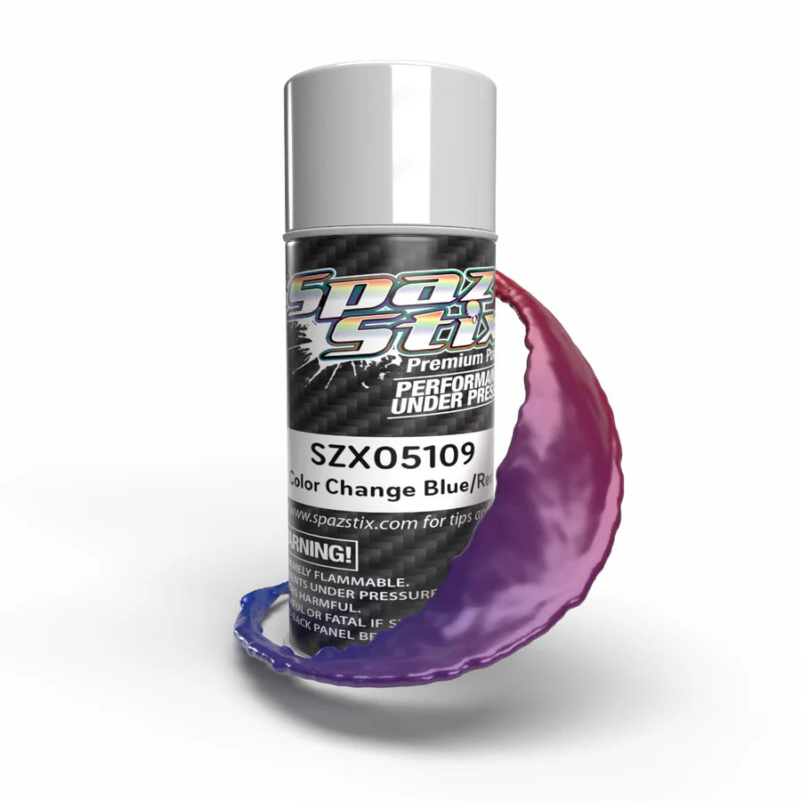 Spaz Stix 05109 Color Change Aerosol Paint, Blue/Red, 3.5oz Can