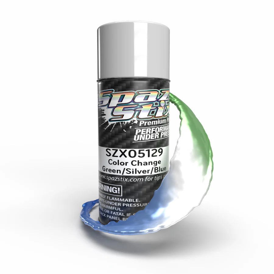 Spaz Stix 05129 Color Change Aerosol Paint, Green/Silver/Blue, 3.5oz Can
