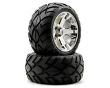 Traxxas Anaconda Tires w/All-Star Front Wheels (2) (Jato) (Chrome) (Standard) - TRA5577R