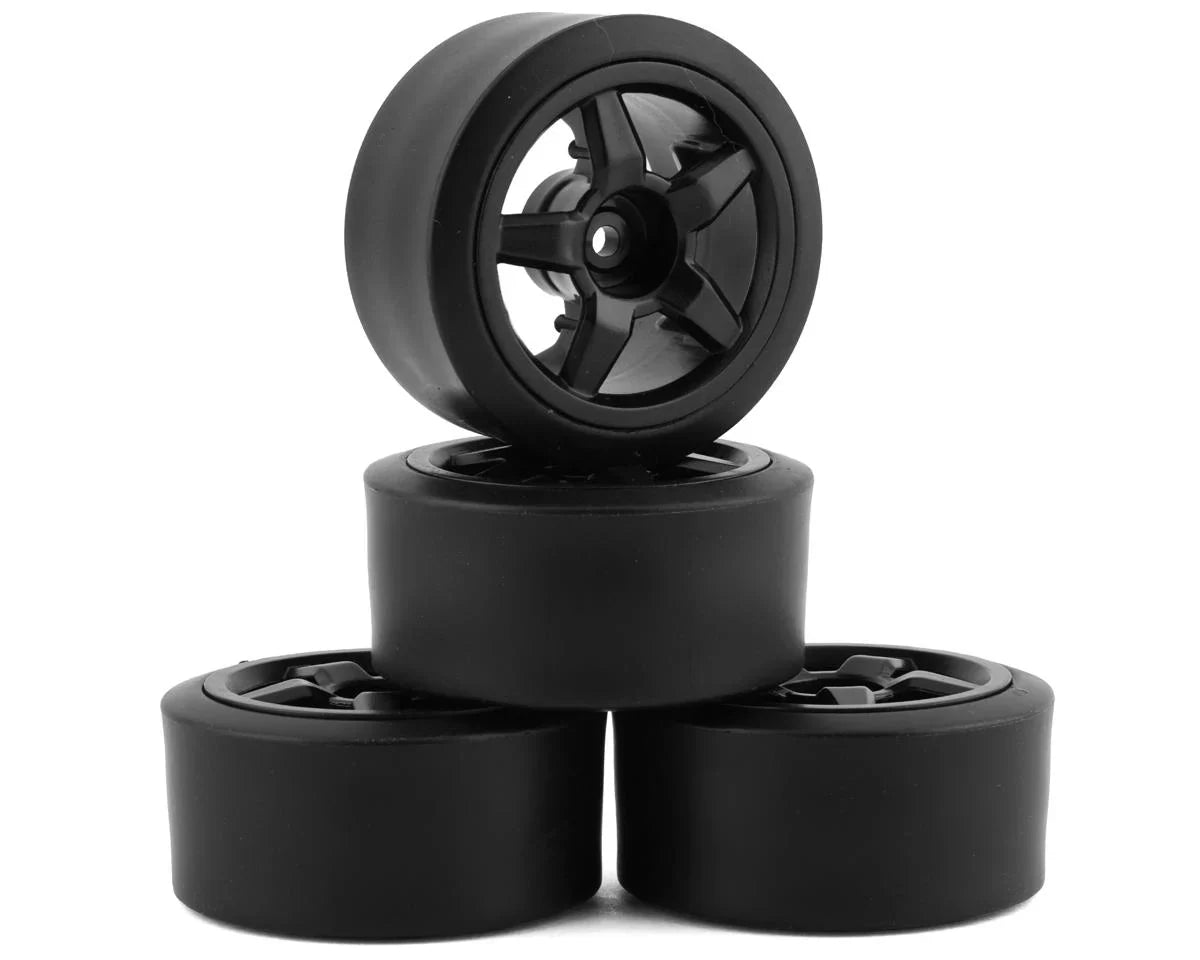 UDI RC 1/16 Pre-Mounted Drift Tires (Black) (4) (w/9mm Hex) - UDI1601-005#B
