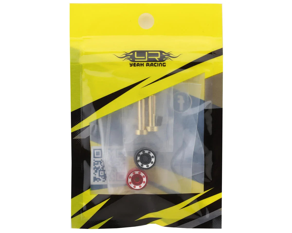 Yeah Racing Heatsink Bullet Plug Grips w/4mm Bullets (Black/Red) - YEA-WPT-0159