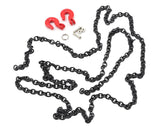 Yeah Racing 96cm 1/10 Crawler Scale Steel Chain Accessory w/Red Hooks (Black) - YEA-YA-0357BK