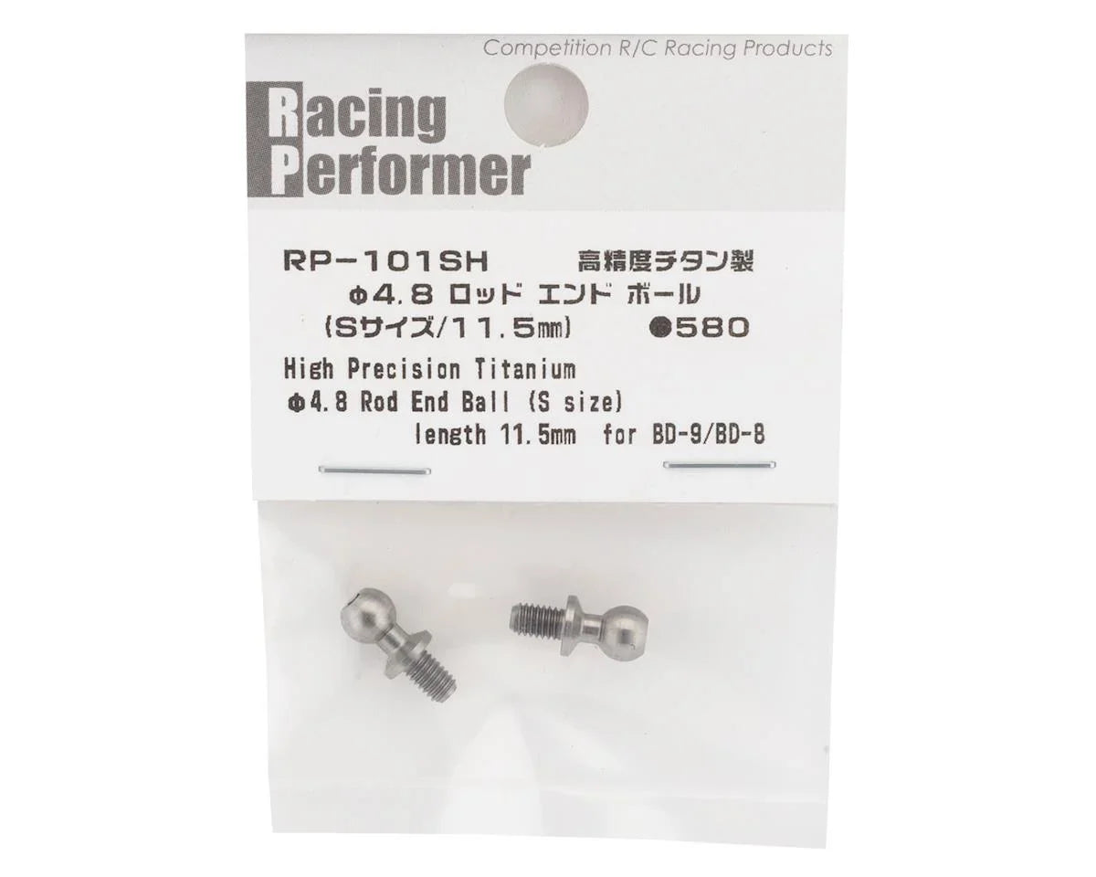 Yokomo BD9 2019 High Precision Titanium Rod Ball End (2) (Small) (11.5mm) - YOKRP-101SHA