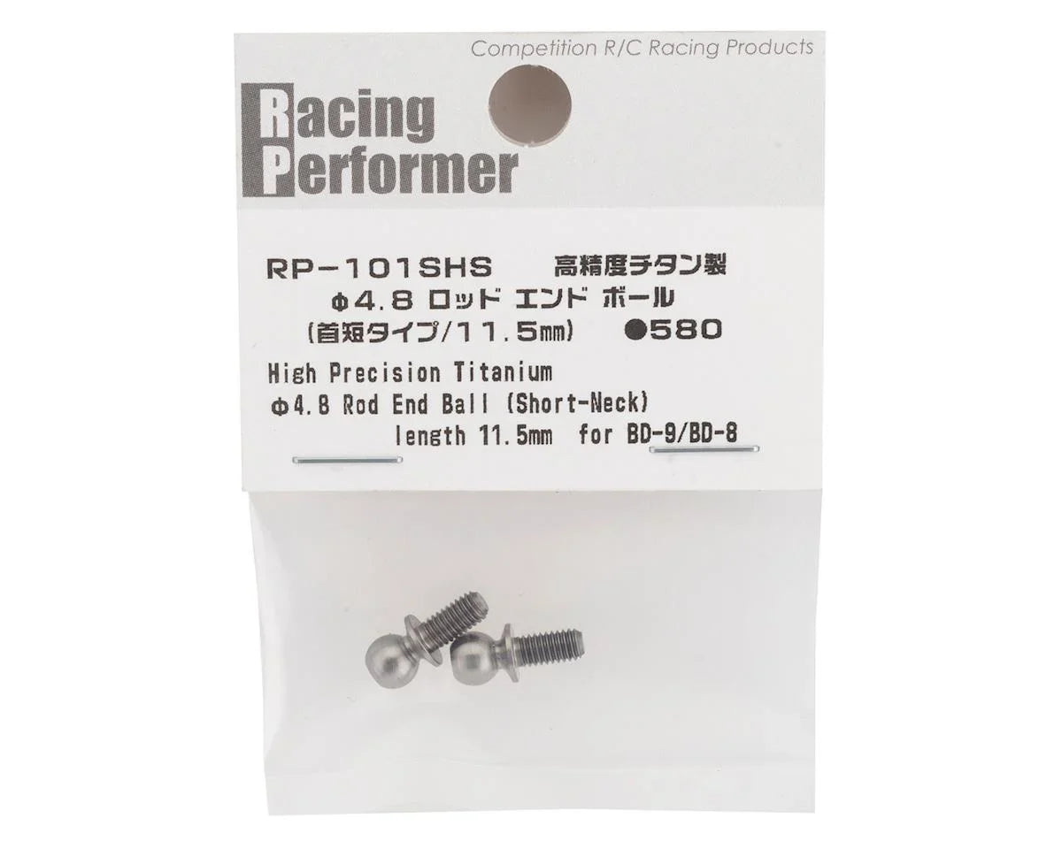 Yokomo BD9 2019 High Precision Titanium Rod Ball End (2) (Short Neck) (11.5mm) - YOKRP-101SHSA