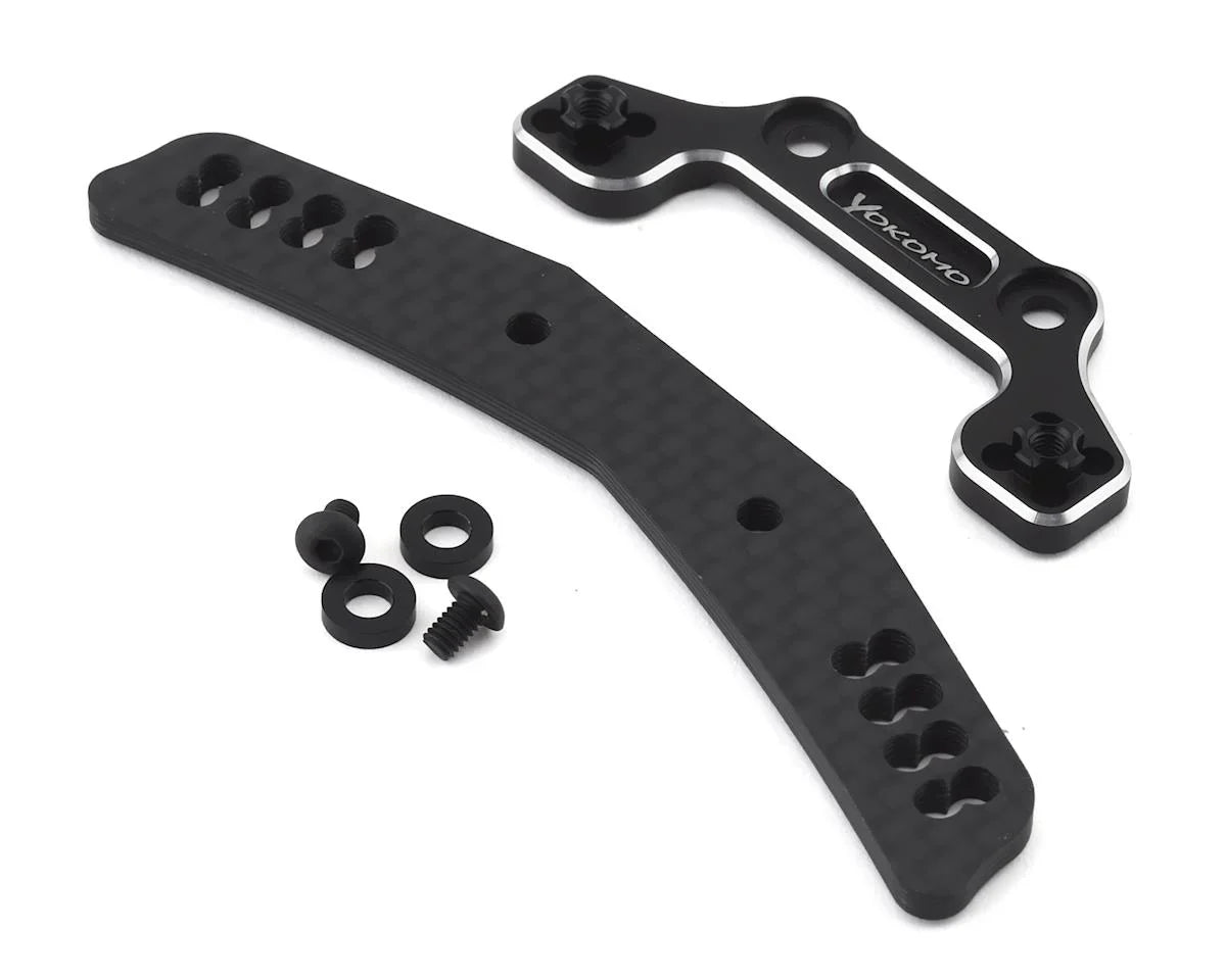 Yokomo YD-2 Graphite/Aluminum Hybrid Front Shock Tower (Black) - YOKY2-017AGBA